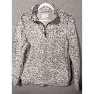 Weatherproof Vintage Women's S/CH Sherpa Fleece Pullover 1/4 Zip Sweater Gray